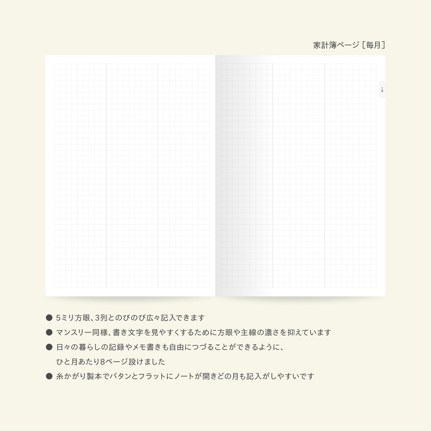 【予約商品】単品｜2027限定カラー｜上書き合計の家計簿手帳2027［zun］