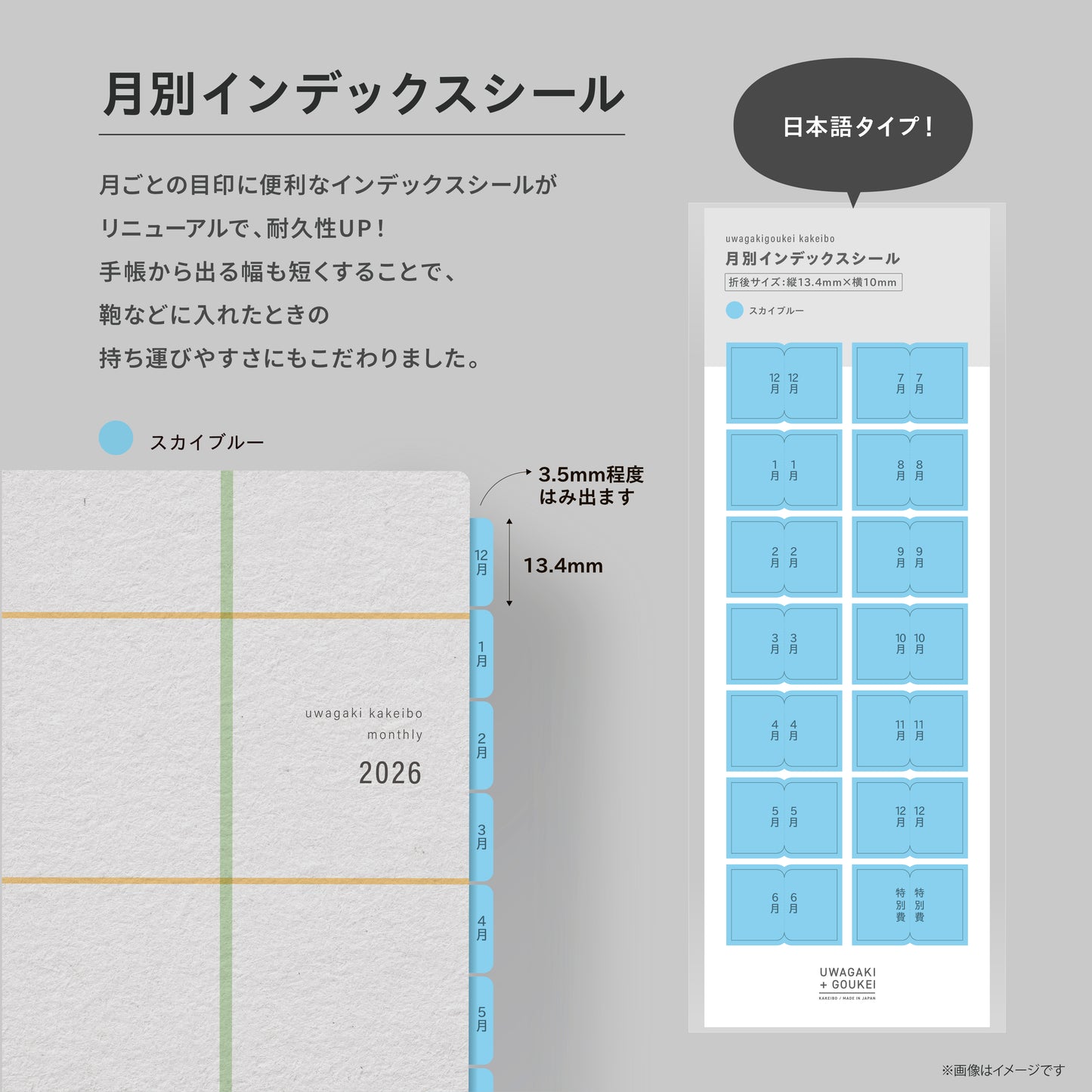【受付終了】［zun］Eセット：オリジナル×スカイブルー／上書き合計の家計簿手帳2026